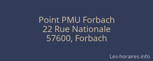 Point PMU Forbach
