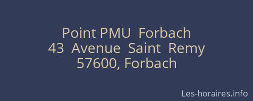 Point PMU  Forbach
