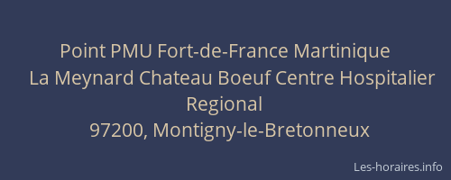 Point PMU Fort-de-France Martinique