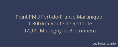 Point PMU Fort-de-France Martinique