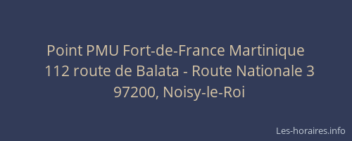 Point PMU Fort-de-France Martinique