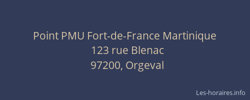 Point PMU Fort-de-France Martinique