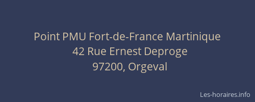 Point PMU Fort-de-France Martinique