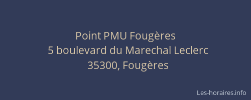 Point PMU Fougères