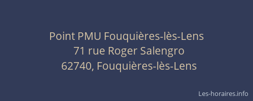 Point PMU Fouquières-lès-Lens
