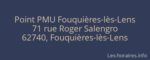 Point PMU Fouquières-lès-Lens