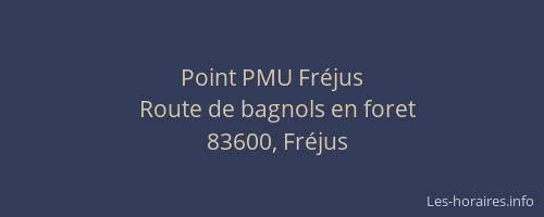 Point PMU Fréjus