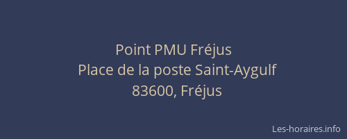 Point PMU Fréjus
