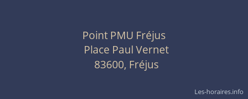Point PMU Fréjus