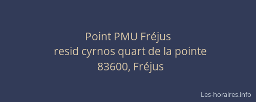 Point PMU Fréjus
