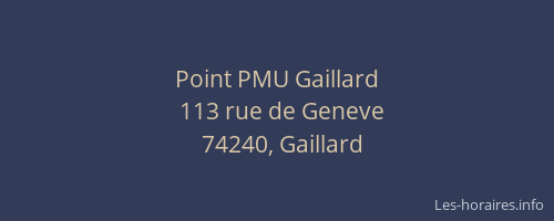 Point PMU Gaillard
