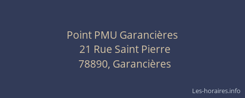 Point PMU Garanci&egrave;res