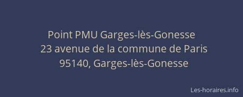 Point PMU Garges-lès-Gonesse