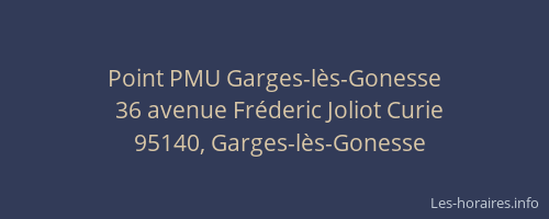 Point PMU Garges-lès-Gonesse