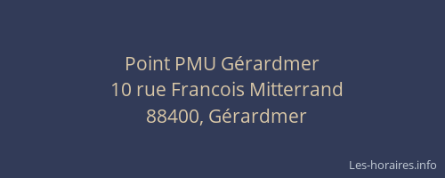 Point PMU Gérardmer