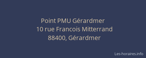 Point PMU G&eacute;rardmer