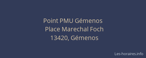 Point PMU Gémenos