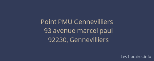 Point PMU Gennevilliers