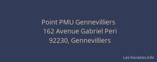 Point PMU Gennevilliers