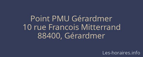 Point PMU Gérardmer