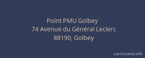 Point PMU Golbey