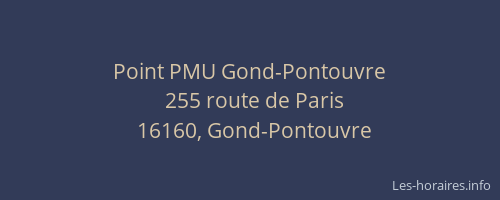 Point PMU Gond-Pontouvre