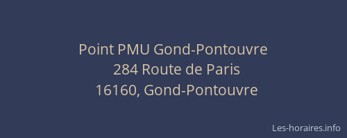 Point PMU Gond-Pontouvre