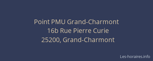 Point PMU Grand-Charmont
