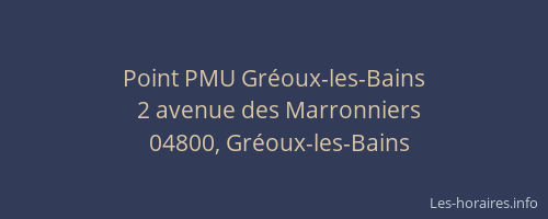 Point PMU Gréoux-les-Bains