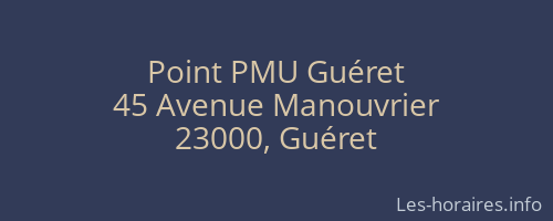 Point PMU Guéret