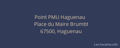 Point PMU Haguenau
