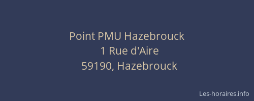 Point PMU Hazebrouck