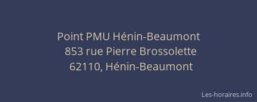 Point PMU Hénin-Beaumont