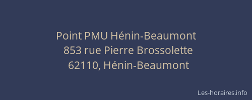 Point PMU H&eacute;nin-Beaumont