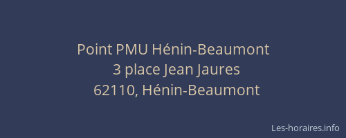 Point PMU Hénin-Beaumont