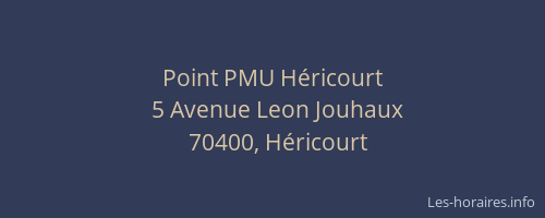 Point PMU H&eacute;ricourt