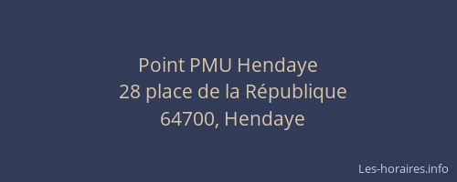 Point PMU Hendaye