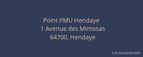 Point PMU Hendaye