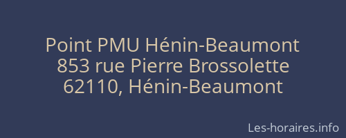 Point PMU Hénin-Beaumont