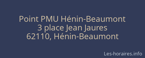 Point PMU Hénin-Beaumont