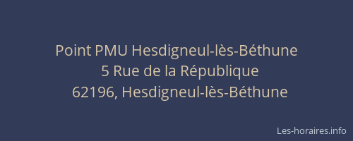 Point PMU Hesdigneul-l&egrave;s-B&eacute;thune