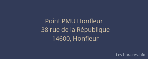 Point PMU Honfleur