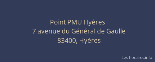 Point PMU Hyères