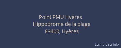 Point PMU Hyères