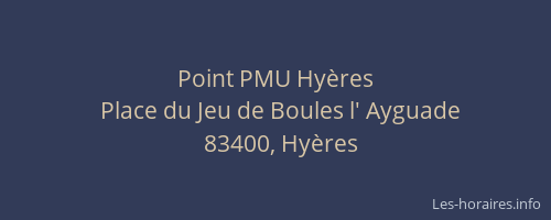 Point PMU Hyères