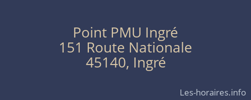 Point PMU Ingré