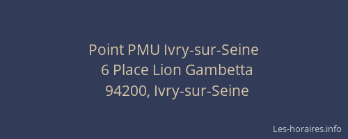 Point PMU Ivry-sur-Seine