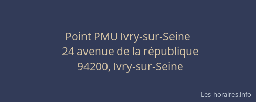 Point PMU Ivry-sur-Seine