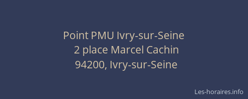 Point PMU Ivry-sur-Seine