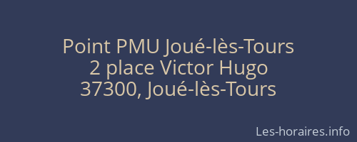 Point PMU Joué-lès-Tours